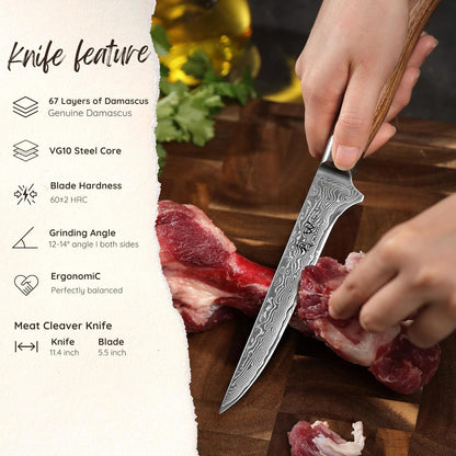 EDIB Pro Peeling Knife, 2.4" VG10 Damascus Blade, Pakkawood Handle | Peeling chef knife for apples, potatoes, citrus and tourné cuts, with close in-hand control for delicate shaping and trimming