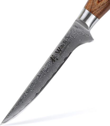 EDIB Pro Peeling Knife, 2.4" VG10 Damascus Blade, Pakkawood Handle | Peeling chef knife for apples, potatoes, citrus and tourné cuts, with close in-hand control for delicate shaping and trimming