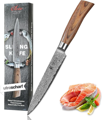 EDIB Pro Peeling Knife, 2.4" VG10 Damascus Blade, Pakkawood Handle | Peeling chef knife for apples, potatoes, citrus and tourné cuts, with close in-hand control for delicate shaping and trimming
