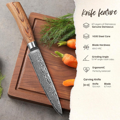 EDIB Pro Peeling Knife, 2.4" VG10 Damascus Blade, Pakkawood Handle | Peeling chef knife for apples, potatoes, citrus and tourné cuts, with close in-hand control for delicate shaping and trimming