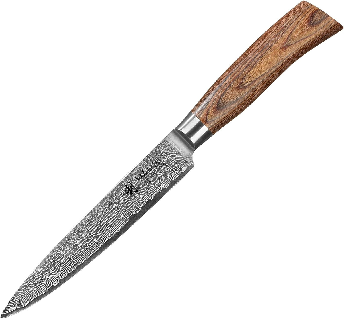 EDIB Pro Peeling Knife, 2.4" VG10 Damascus Blade, Pakkawood Handle | Peeling chef knife for apples, potatoes, citrus and tourné cuts, with close in-hand control for delicate shaping and trimming
