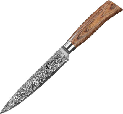 EDIB Pro Peeling Knife, 2.4" VG10 Damascus Blade, Pakkawood Handle | Peeling chef knife for apples, potatoes, citrus and tourné cuts, with close in-hand control for delicate shaping and trimming