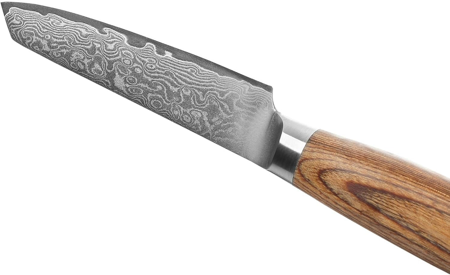 EDIB Pro Peeling Knife, 2.4" VG10 Damascus Blade, Pakkawood Handle | Peeling chef knife for apples, potatoes, citrus and tourné cuts, with close in-hand control for delicate shaping and trimming