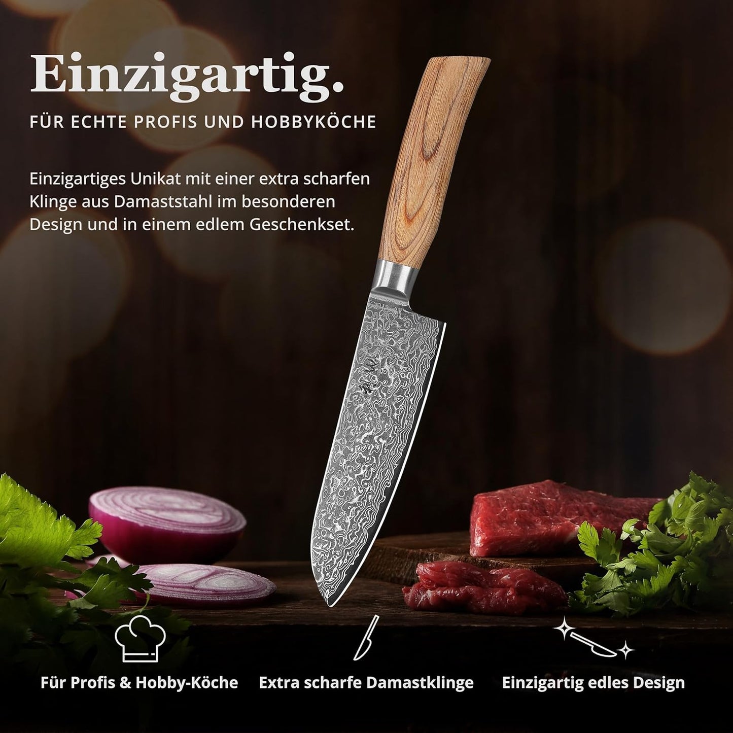 EDIB Pro Peeling Knife, 2.4" VG10 Damascus Blade, Pakkawood Handle | Peeling chef knife for apples, potatoes, citrus and tourné cuts, with close in-hand control for delicate shaping and trimming