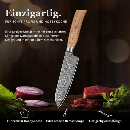 EDIB Pro Peeling Knife, 2.4" VG10 Damascus Blade, Pakkawood Handle | Peeling chef knife for apples, potatoes, citrus and tourné cuts, with close in-hand control for delicate shaping and trimming
