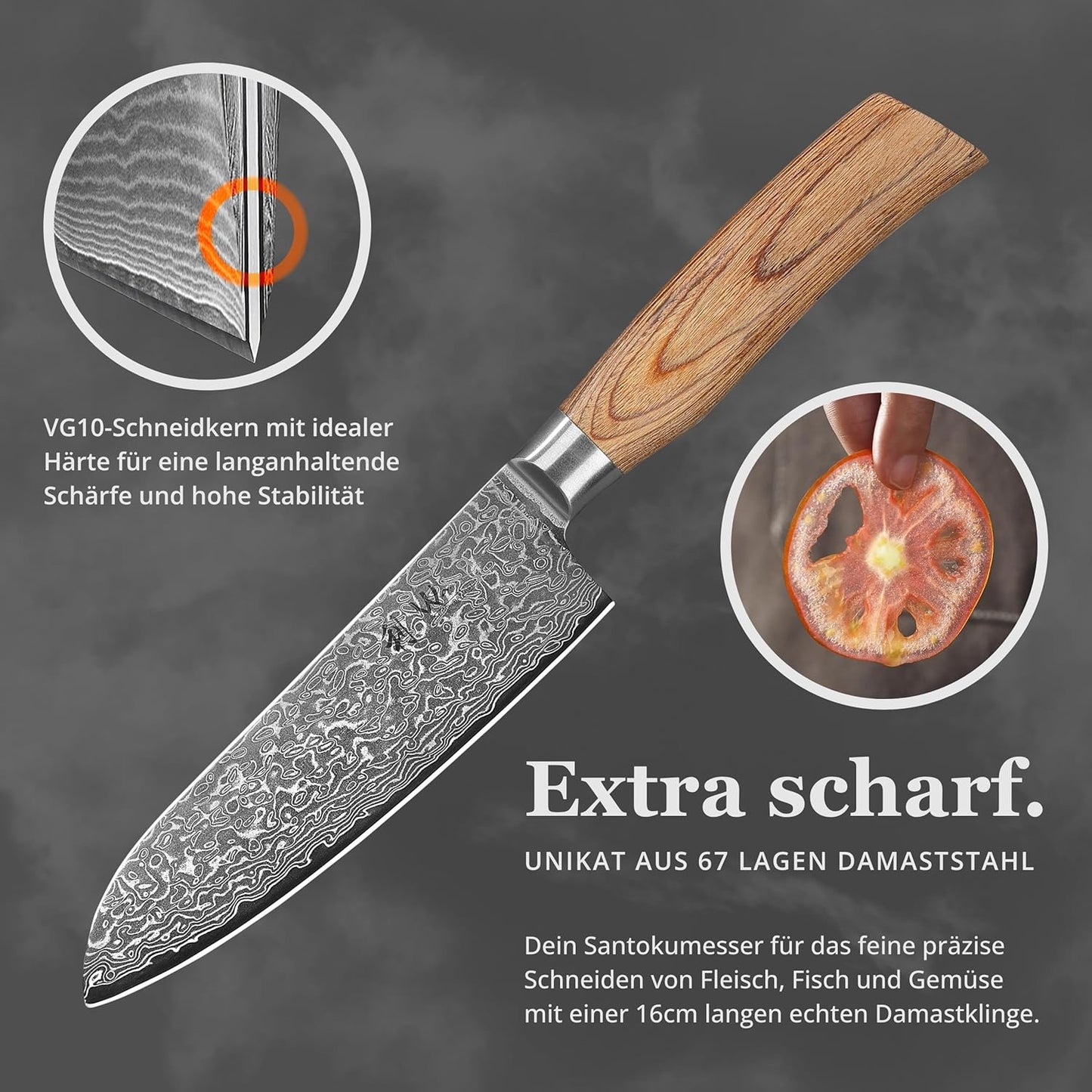 EDIB Pro Peeling Knife, 2.4" VG10 Damascus Blade, Pakkawood Handle | Peeling chef knife for apples, potatoes, citrus and tourné cuts, with close in-hand control for delicate shaping and trimming