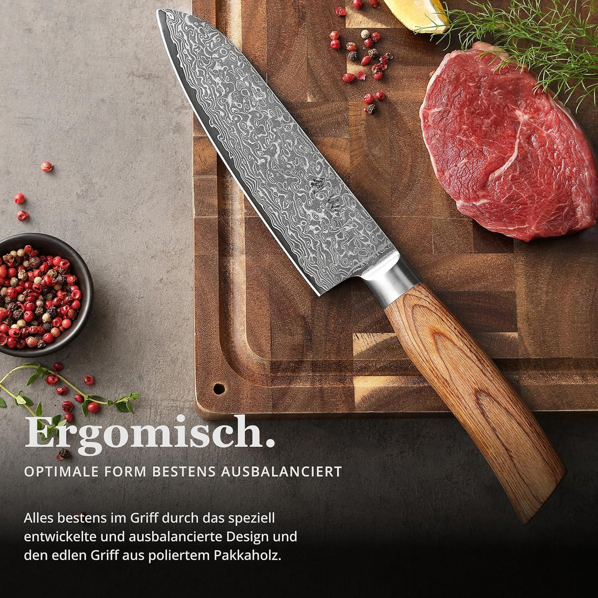 EDIB Pro Peeling Knife, 2.4" VG10 Damascus Blade, Pakkawood Handle | Peeling chef knife for apples, potatoes, citrus and tourné cuts, with close in-hand control for delicate shaping and trimming