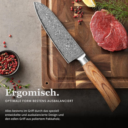 EDIB Pro Peeling Knife, 2.4" VG10 Damascus Blade, Pakkawood Handle | Peeling chef knife for apples, potatoes, citrus and tourné cuts, with close in-hand control for delicate shaping and trimming