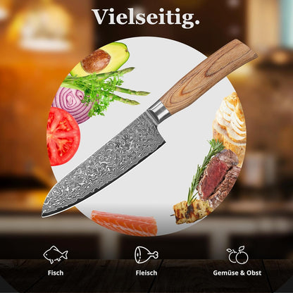 EDIB Pro Peeling Knife, 2.4" VG10 Damascus Blade, Pakkawood Handle | Peeling chef knife for apples, potatoes, citrus and tourné cuts, with close in-hand control for delicate shaping and trimming