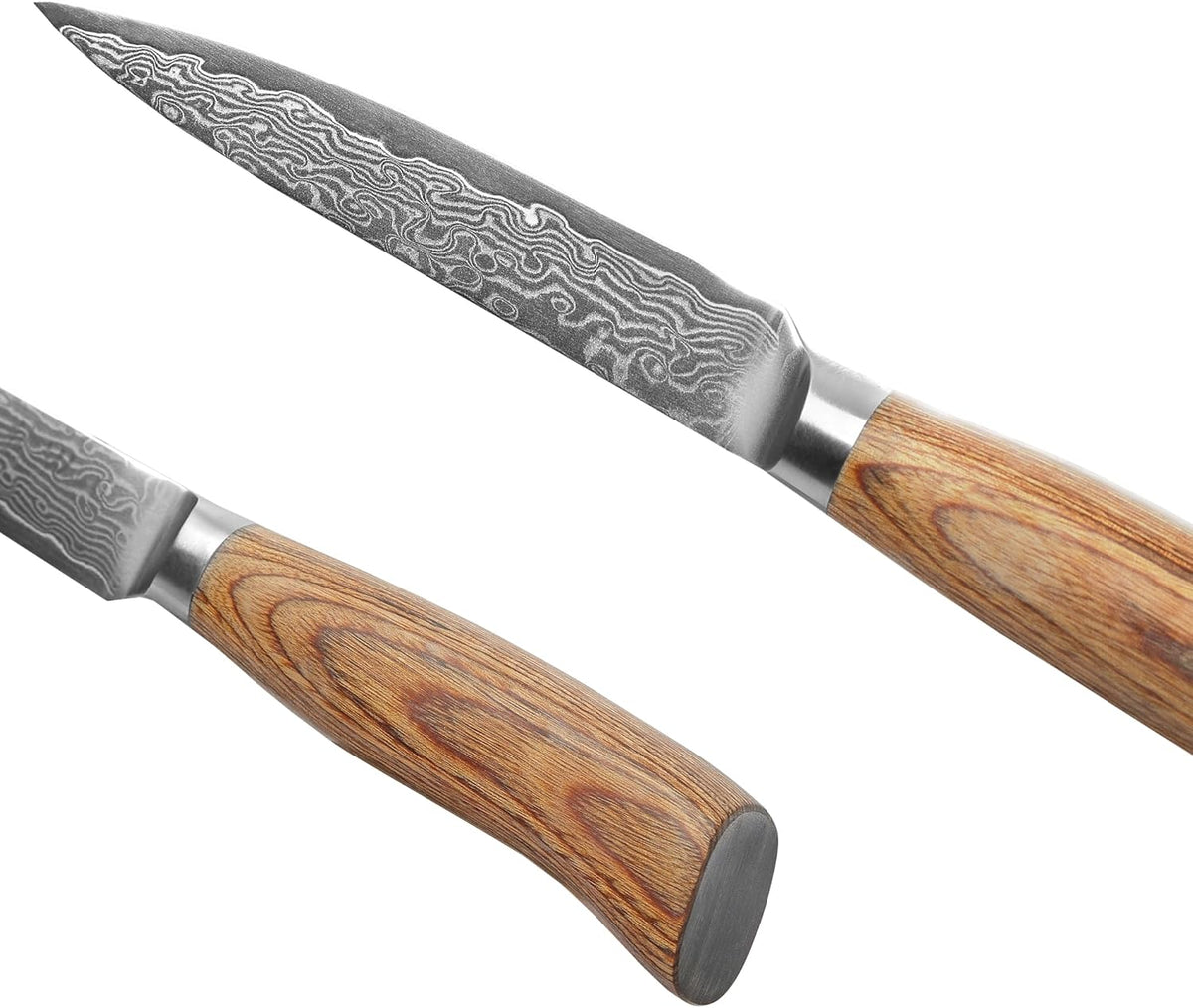 EDIB Pro Peeling Knife, 2.4" VG10 Damascus Blade, Pakkawood Handle | Peeling chef knife for apples, potatoes, citrus and tourné cuts, with close in-hand control for delicate shaping and trimming