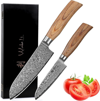 EDIB Pro Peeling Knife, 2.4" VG10 Damascus Blade, Pakkawood Handle | Peeling chef knife for apples, potatoes, citrus and tourné cuts, with close in-hand control for delicate shaping and trimming