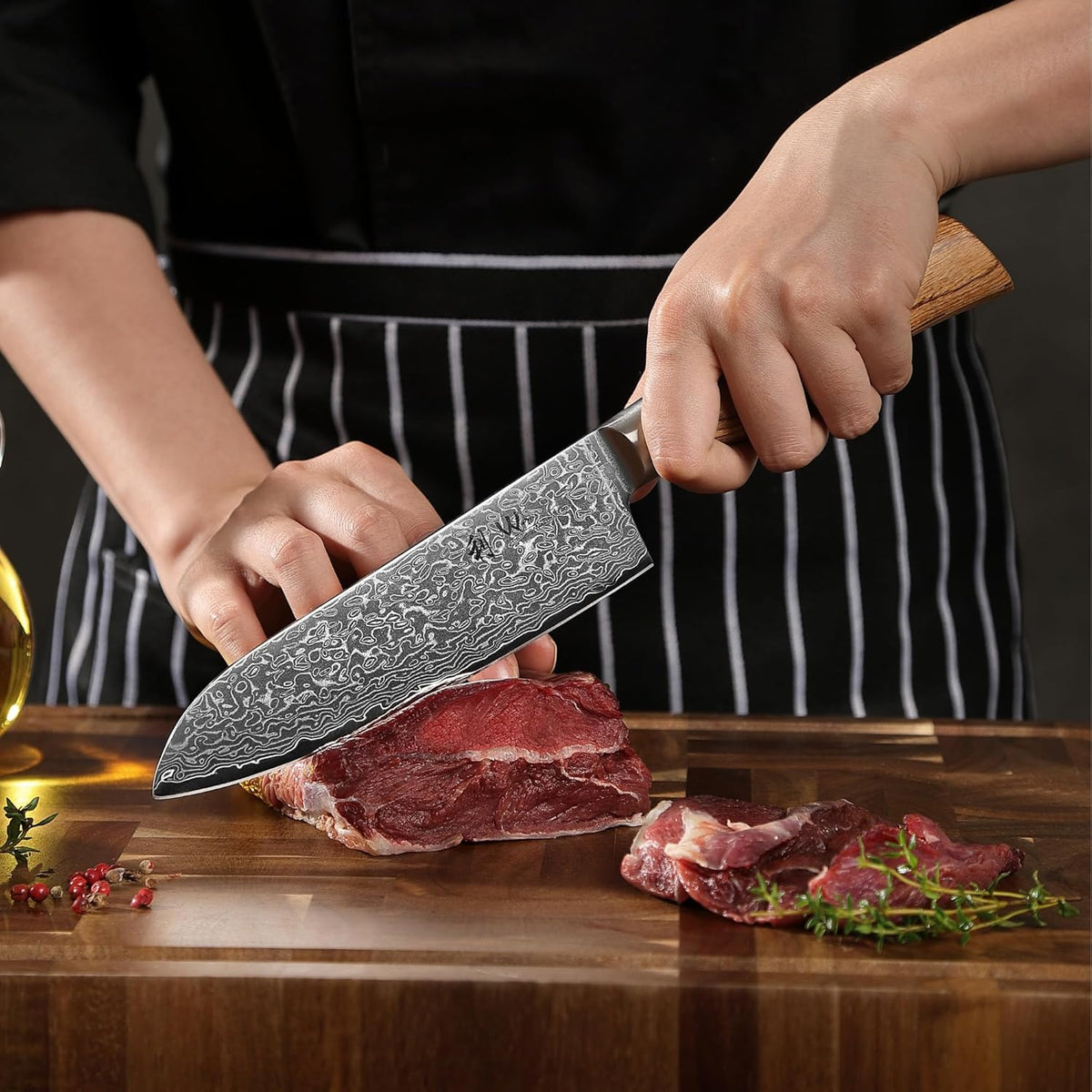 EDIB Pro Peeling Knife, 2.4" VG10 Damascus Blade, Pakkawood Handle | Peeling chef knife for apples, potatoes, citrus and tourné cuts, with close in-hand control for delicate shaping and trimming
