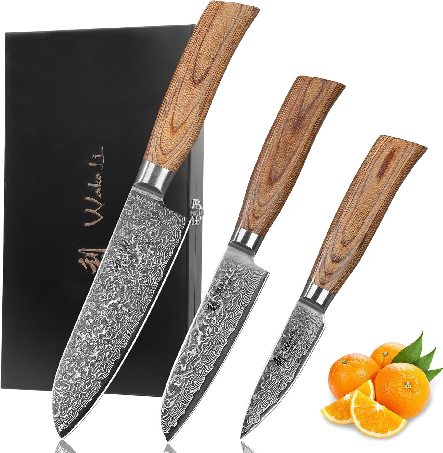 EDIB Pro Peeling Knife, 2.4" VG10 Damascus Blade, Pakkawood Handle | Peeling chef knife for apples, potatoes, citrus and tourné cuts, with close in-hand control for delicate shaping and trimming