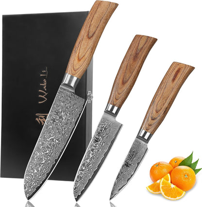 EDIB Pro Peeling Knife, 2.4" VG10 Damascus Blade, Pakkawood Handle | Peeling chef knife for apples, potatoes, citrus and tourné cuts, with close in-hand control for delicate shaping and trimming