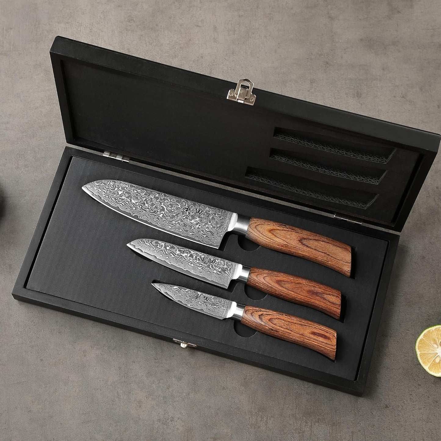 EDIB Pro Peeling Knife, 2.4" VG10 Damascus Blade, Pakkawood Handle | Peeling chef knife for apples, potatoes, citrus and tourné cuts, with close in-hand control for delicate shaping and trimming
