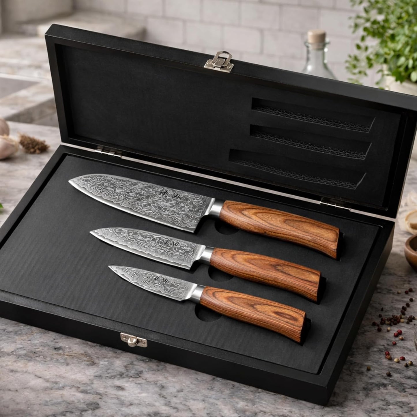 EDIB Pro Peeling Knife, 2.4" VG10 Damascus Blade, Pakkawood Handle | Peeling chef knife for apples, potatoes, citrus and tourné cuts, with close in-hand control for delicate shaping and trimming