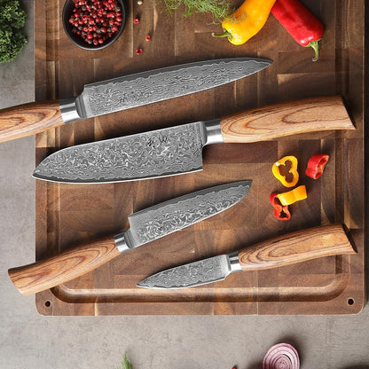 EDIB Pro Peeling Knife, 2.4" VG10 Damascus Blade, Pakkawood Handle | Peeling chef knife for apples, potatoes, citrus and tourné cuts, with close in-hand control for delicate shaping and trimming