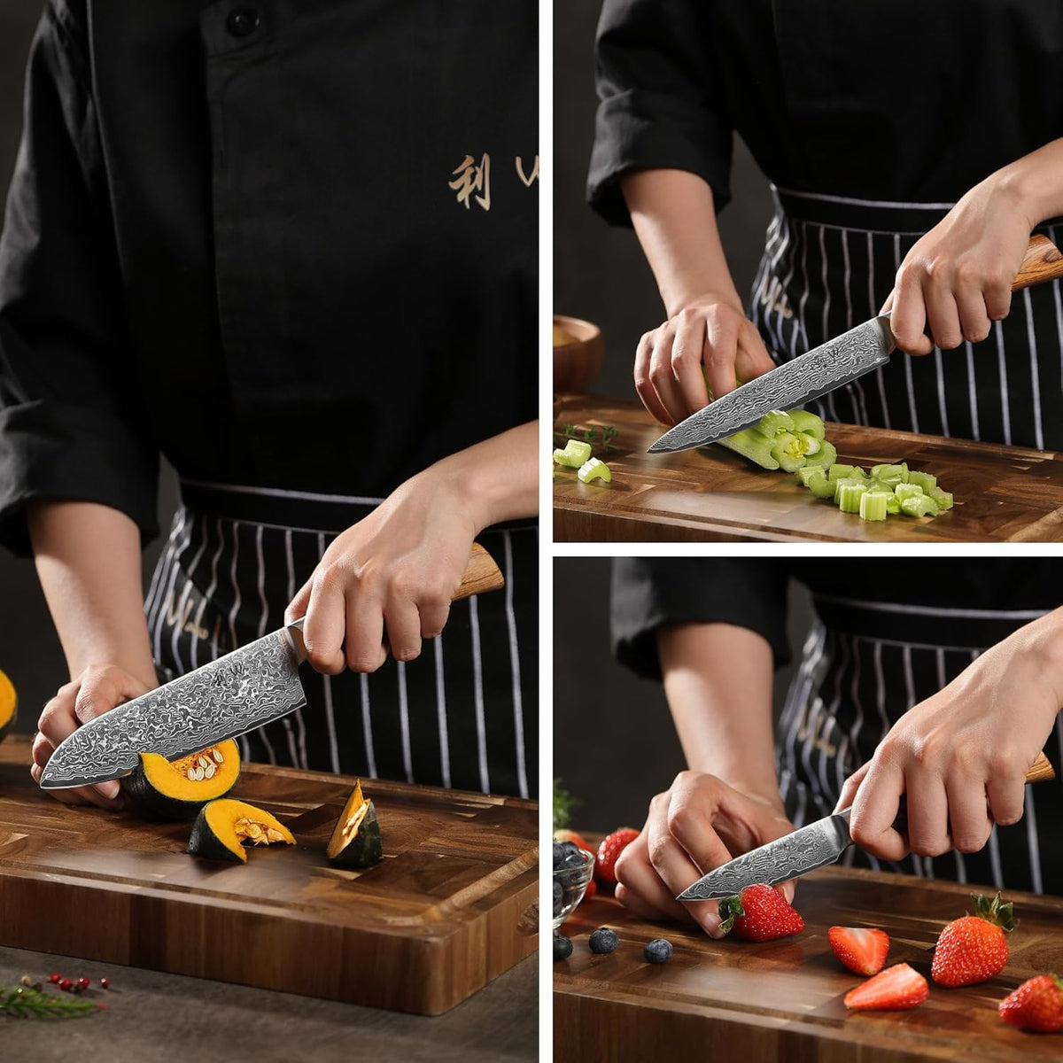 EDIB Pro Peeling Knife, 2.4" VG10 Damascus Blade, Pakkawood Handle | Peeling chef knife for apples, potatoes, citrus and tourné cuts, with close in-hand control for delicate shaping and trimming