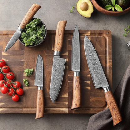 EDIB Pro Peeling Knife, 2.4" VG10 Damascus Blade, Pakkawood Handle | Peeling chef knife for apples, potatoes, citrus and tourné cuts, with close in-hand control for delicate shaping and trimming