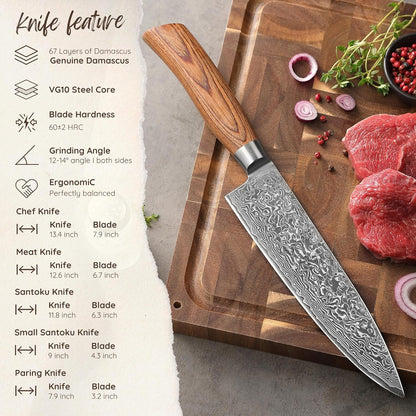 EDIB Pro Peeling Knife, 2.4" VG10 Damascus Blade, Pakkawood Handle | Peeling chef knife for apples, potatoes, citrus and tourné cuts, with close in-hand control for delicate shaping and trimming