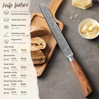 EDIB Pro Peeling Knife, 2.4" VG10 Damascus Blade, Pakkawood Handle | Peeling chef knife for apples, potatoes, citrus and tourné cuts, with close in-hand control for delicate shaping and trimming