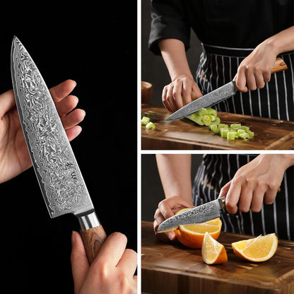 EDIB Pro Peeling Knife, 2.4" VG10 Damascus Blade, Pakkawood Handle | Peeling chef knife for apples, potatoes, citrus and tourné cuts, with close in-hand control for delicate shaping and trimming