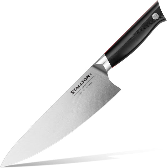 Stallion 8" Chef's Knife, German DIN 1.4116 Stainless Steel, Ergonomic Durable G10 Handle