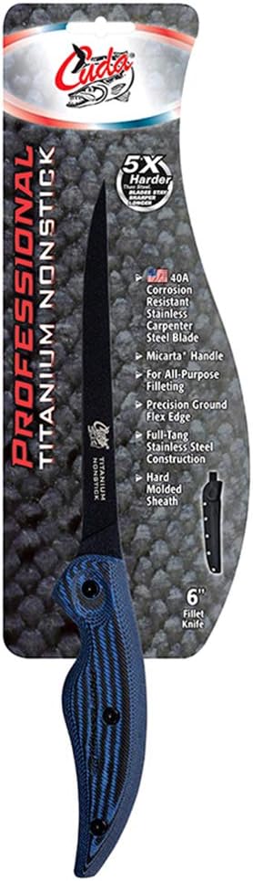 6'' Fillet ProfeSSIonal Saltwater & Freshwater Corrosion Resistant Stainless Carpenter Steel Fish Filleting Knife With Hard Molded Sheath Included