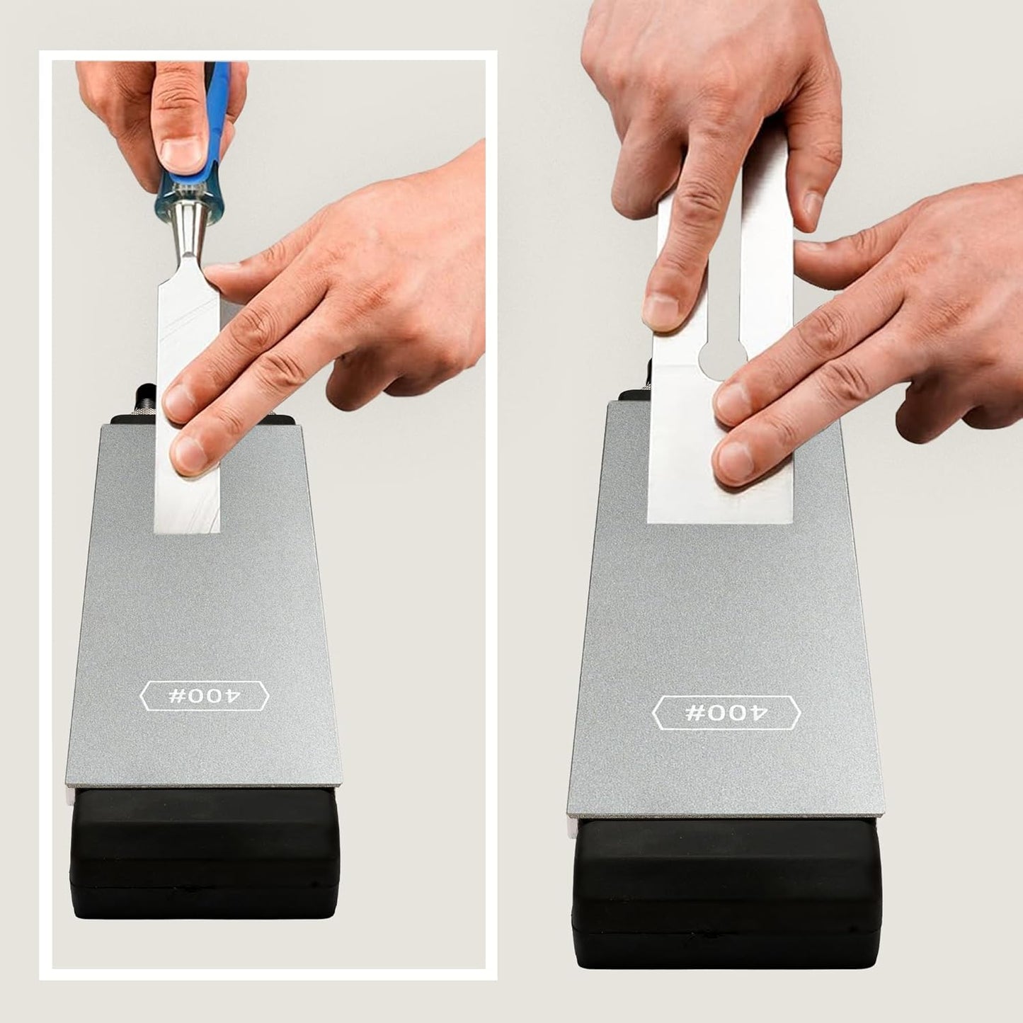 Double-sided Diamond Sharpening Stone Set – Coarse 400 & Fine 1200 Grit – Durable & Rust-Proof with Sharpening Stone Holder and Angle Guide(8 x 3 Inch)