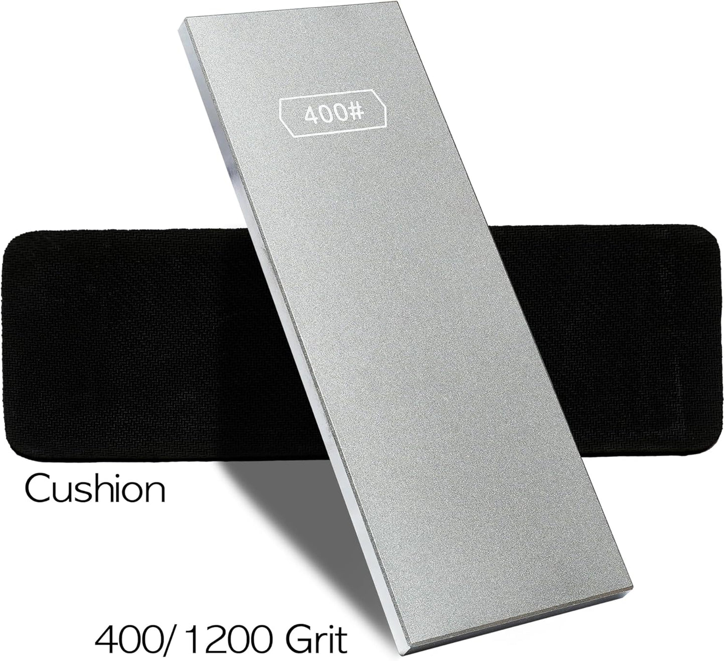 Double-sided Diamond Sharpening Stone Set – Coarse 400 & Fine 1200 Grit – Durable & Rust-Proof with Sharpening Stone Holder and Angle Guide(8 x 3 Inch)