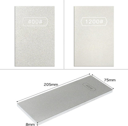 Double-sided Diamond Sharpening Stone Set – Coarse 400 & Fine 1200 Grit – Durable & Rust-Proof with Sharpening Stone Holder and Angle Guide(8 x 3 Inch)