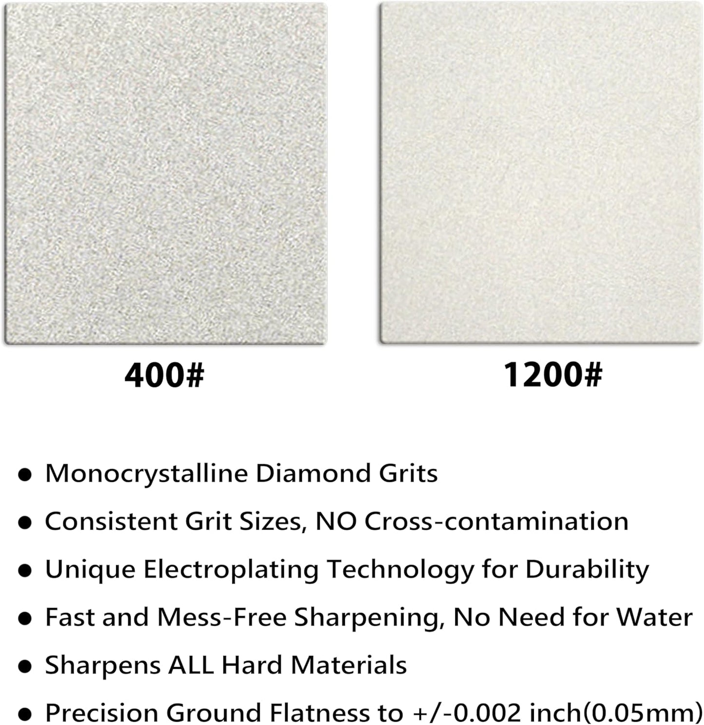 Double-sided Diamond Sharpening Stone Set – Coarse 400 & Fine 1200 Grit – Durable & Rust-Proof with Sharpening Stone Holder and Angle Guide(8 x 3 Inch)
