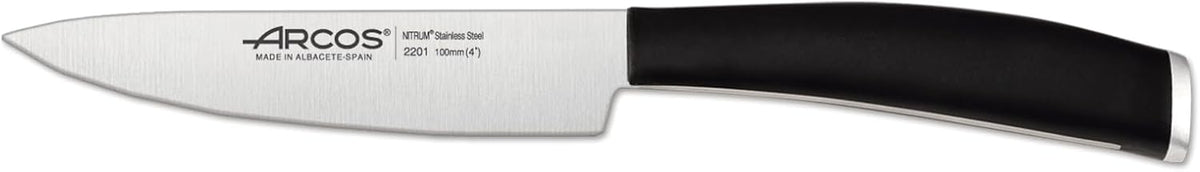 Paring knife 4 inches Nitrum Stainless Steel.Paring Knife for Peeling Fruits and Vegetables. Ergonomic Polypropylene Black Handle. Series Tango
