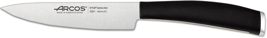 Paring knife 4 inches Nitrum Stainless Steel.Paring Knife for Peeling Fruits and Vegetables. Ergonomic Polypropylene Black Handle. Series Tango