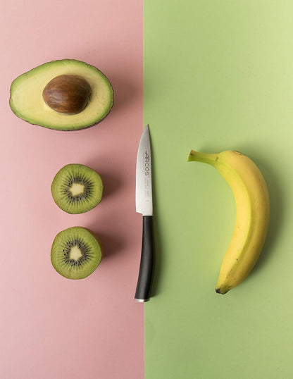 Paring knife 4 inches Nitrum Stainless Steel.Paring Knife for Peeling Fruits and Vegetables. Ergonomic Polypropylene Black Handle. Series Tango