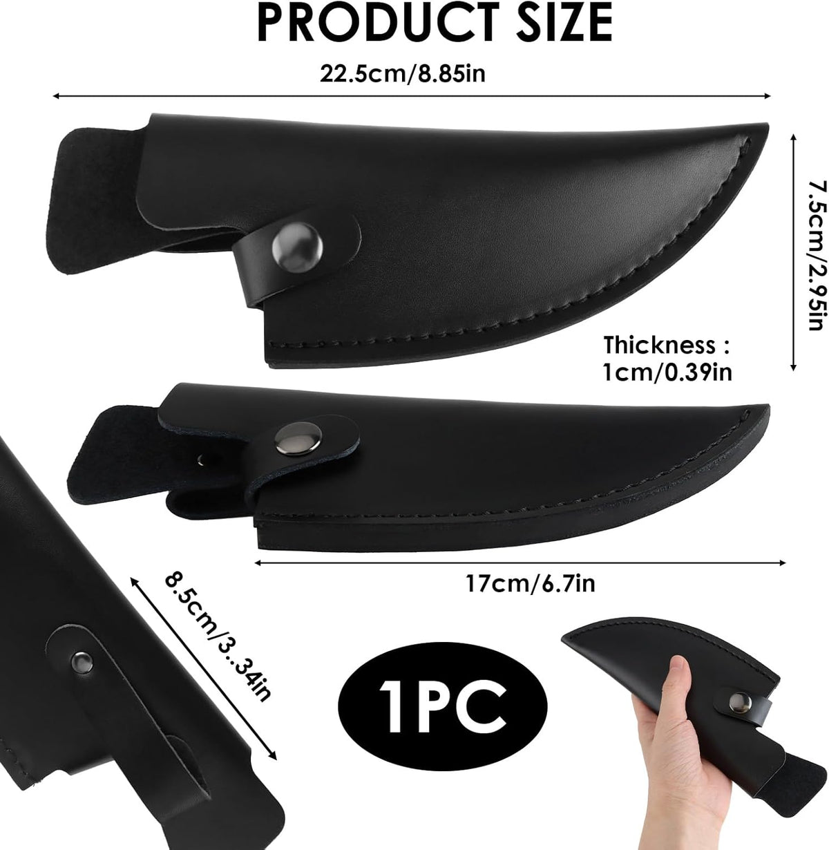 6 Inch PU Leather Knife Sheath for Matsato Knives, Universal PU Leather Sheath with Belt Loop for Kitchen Chef and Boning Knives, Suitable for Knives with Blade Lengths of 6in/15.24cm or Less (6in Brown 1pc)