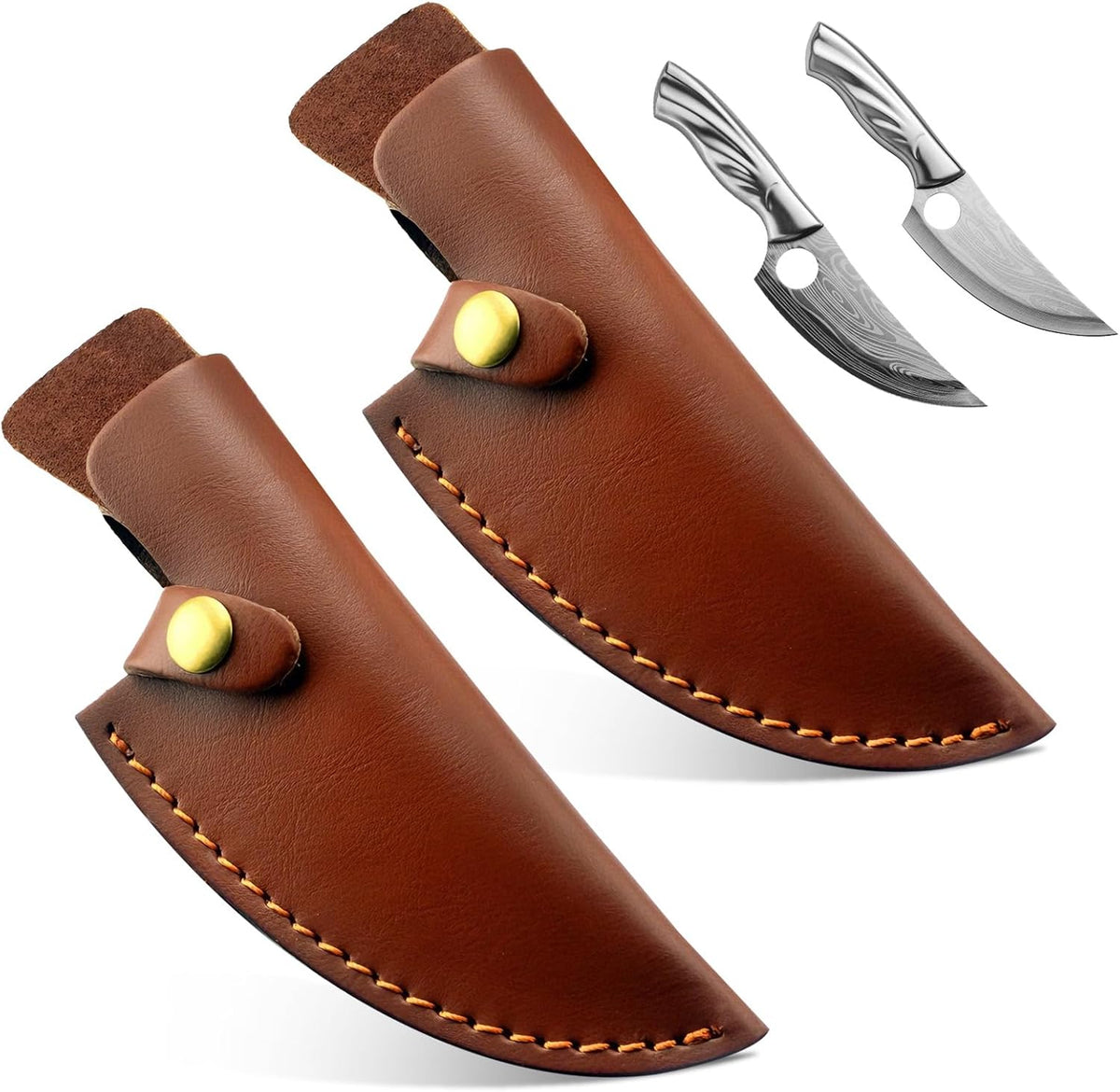 6 Inch PU Leather Knife Sheath for Matsato Knives, Universal PU Leather Sheath with Belt Loop for Kitchen Chef and Boning Knives, Suitable for Knives with Blade Lengths of 6in/15.24cm or Less (6in Brown 1pc)