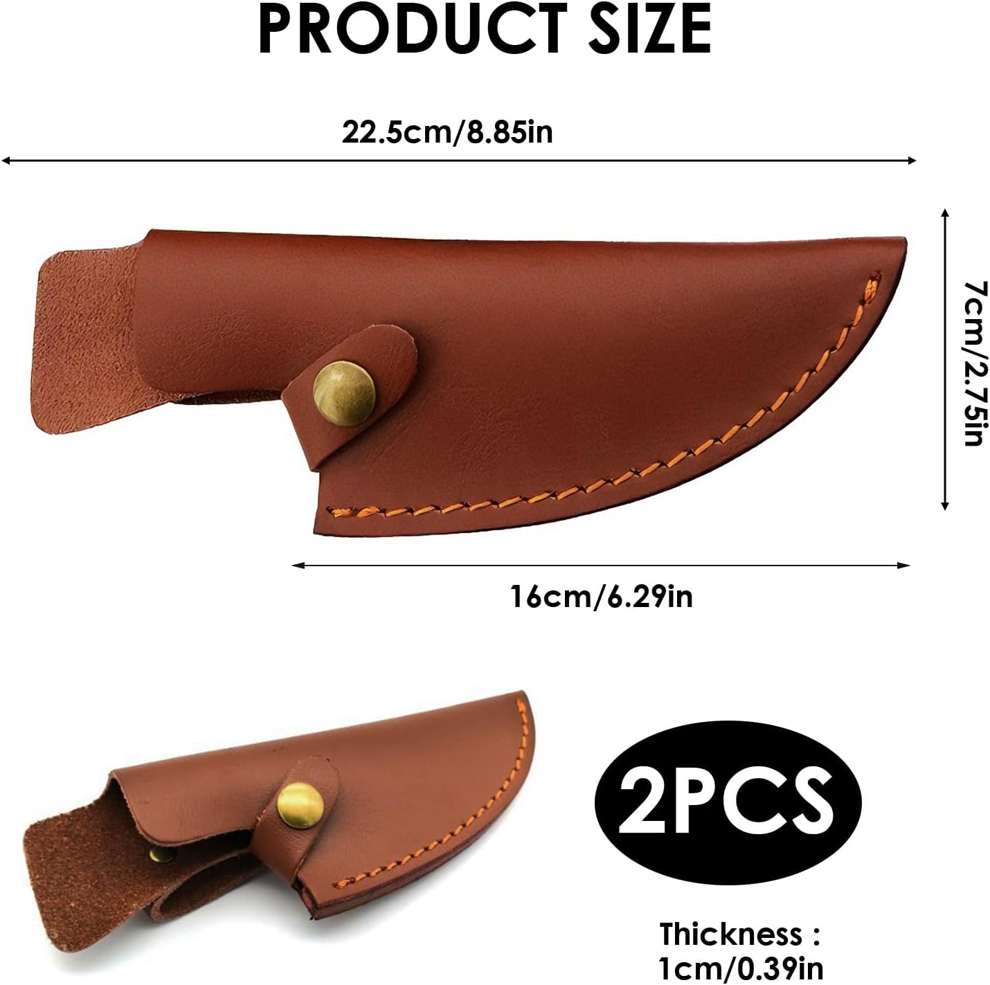 6 Inch PU Leather Knife Sheath for Matsato Knives, Universal PU Leather Sheath with Belt Loop for Kitchen Chef and Boning Knives, Suitable for Knives with Blade Lengths of 6in/15.24cm or Less (6in Brown 1pc)