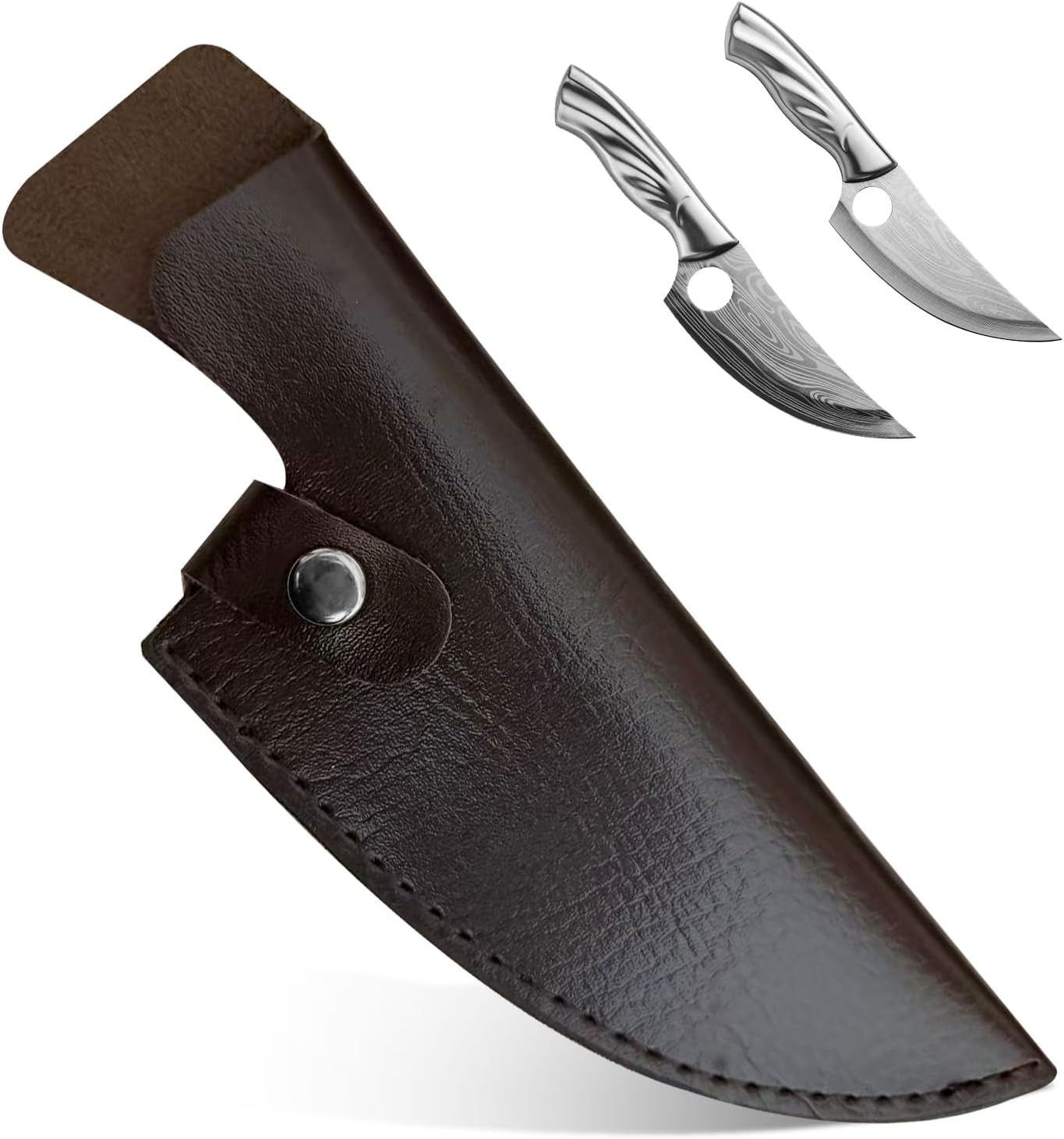 6 Inch PU Leather Knife Sheath for Matsato Knives, Universal PU Leather Sheath with Belt Loop for Kitchen Chef and Boning Knives, Suitable for Knives with Blade Lengths of 6in/15.24cm or Less (6in Brown 1pc)