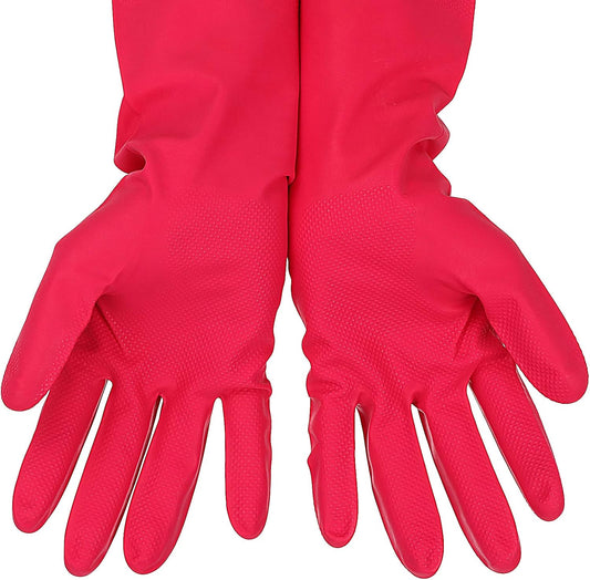 Latex Free Nitrile Cleaning Gloves, Large, 3 Pairs | 12 Mil Thick, Reusable Gloves with Non-Slip Grip, Waterproof for Dishwashing, Kitchen, Bathroom & Household Cleaning