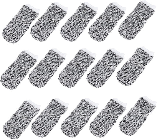 40pcs Cut Resistant Finger Cots Thumb Guards Gray Reusable Finger Sleeve Protectors for Kitchen Work Industrial Safety Hand Protection