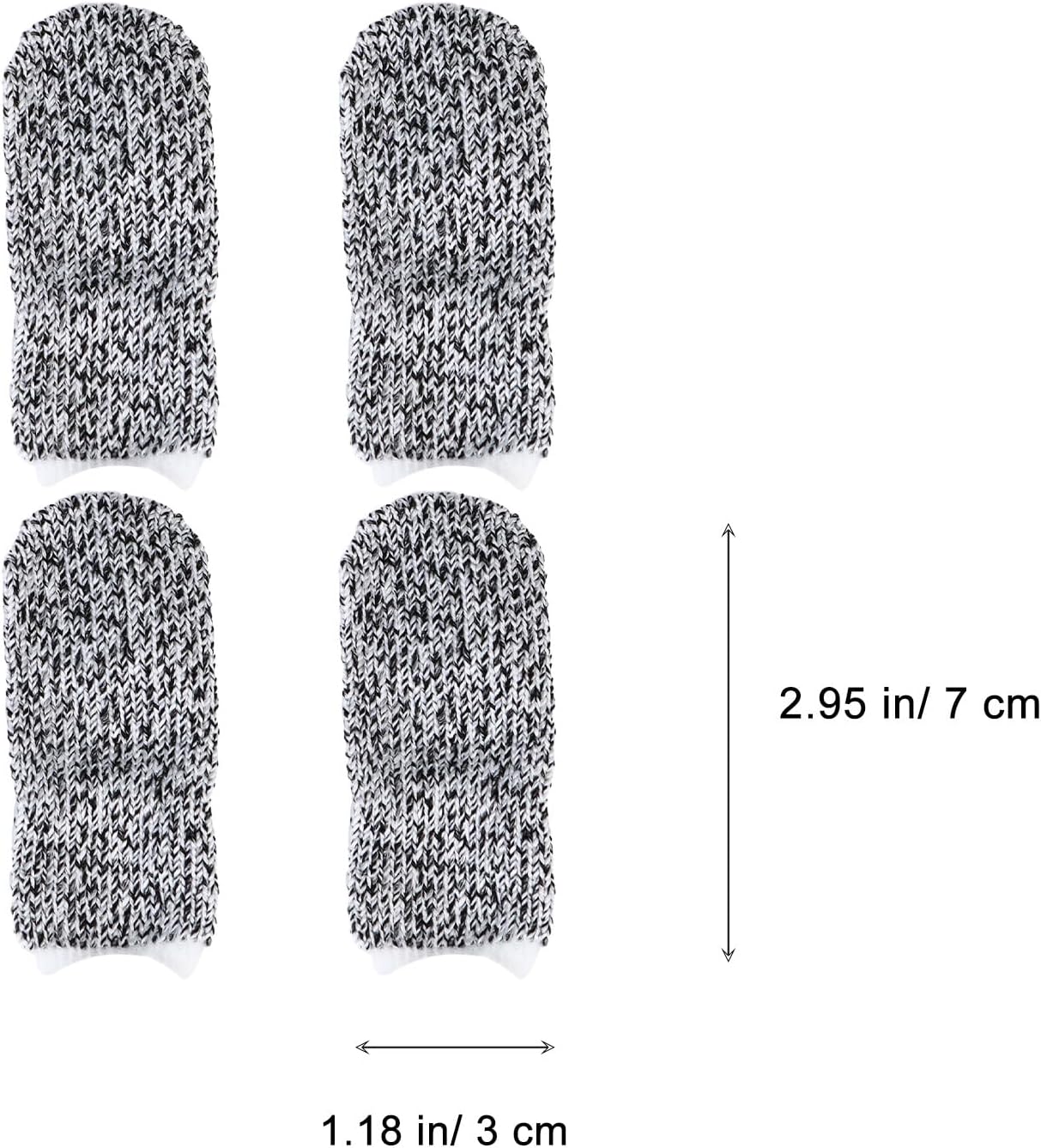 40pcs Cut Resistant Finger Cots Thumb Guards Gray Reusable Finger Sleeve Protectors for Kitchen Work Industrial Safety Hand Protection