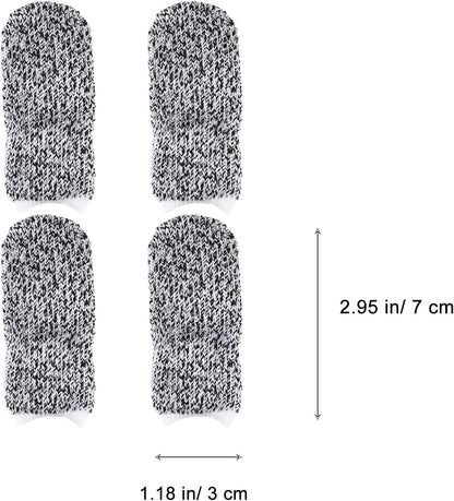 40pcs Cut Resistant Finger Cots Thumb Guards Gray Reusable Finger Sleeve Protectors for Kitchen Work Industrial Safety Hand Protection