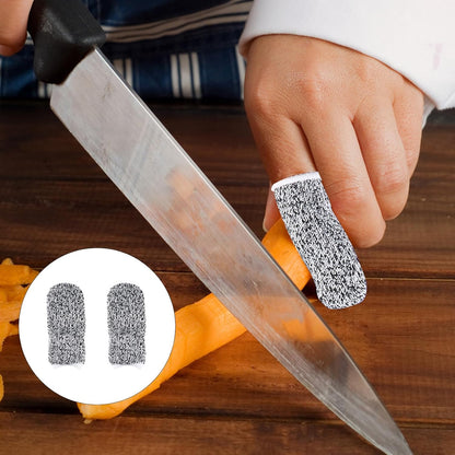 40pcs Cut Resistant Finger Cots Thumb Guards Gray Reusable Finger Sleeve Protectors for Kitchen Work Industrial Safety Hand Protection