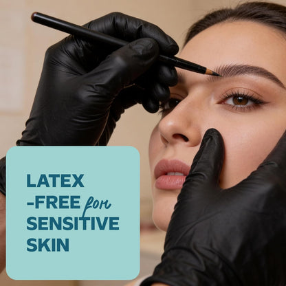 Black Nitrile Gloves - Disposable Heavy Duty 6 Mil | Latex-Free, Powder-Free, Textured Fingertips, Food Safe, Flexible Fit, Cooking, Cleaning, Mechanics & Salon