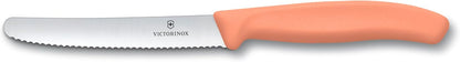 Swiss Classic, Tomato-Bread Knife Set, 6-pieces, sharp blade, serrated edge, 4.3 Inch, stainless steel, Lavender, Pink, Orange