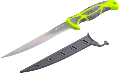 Smith's 51208 Mr. Crappie 6-Inch Curved Slab-Sticker Fillet Knife – Green – Stainless Steel Blade – TPE Soft Grip Handle – Durable Plastic Sheath – Lanyard Hole