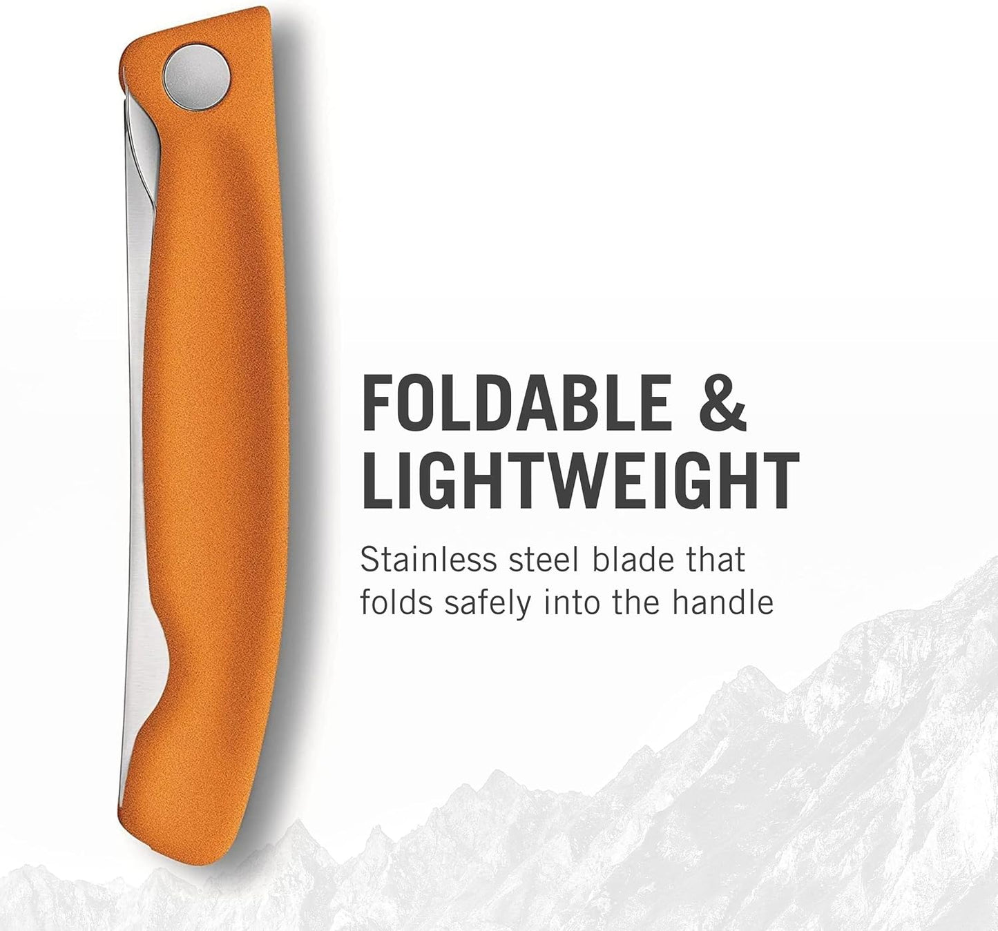 Swiss Classic Foldable Paring Knife, Wavy Edge Orange 4.3 in