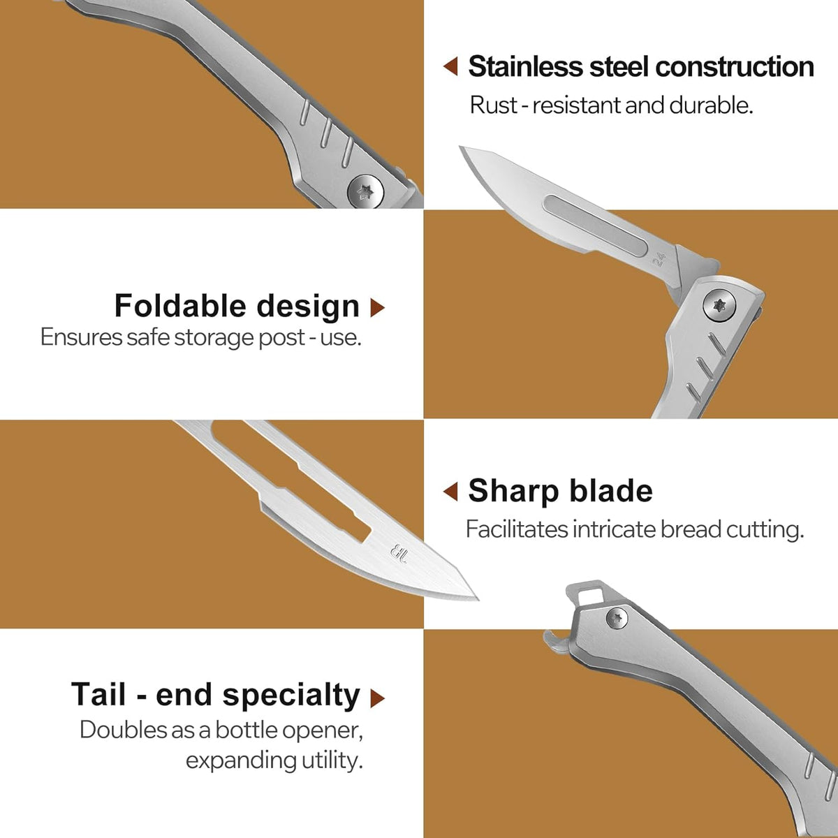 Bread Lame Dough Scoring Tool with 10 Blades & Bottle Opener | Create beautiful artisan bread with precise scoring, better oven spring and a compact design made for everyday baking.