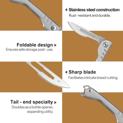 Bread Lame Dough Scoring Tool with 10 Blades & Bottle Opener | Create beautiful artisan bread with precise scoring, better oven spring and a compact design made for everyday baking.